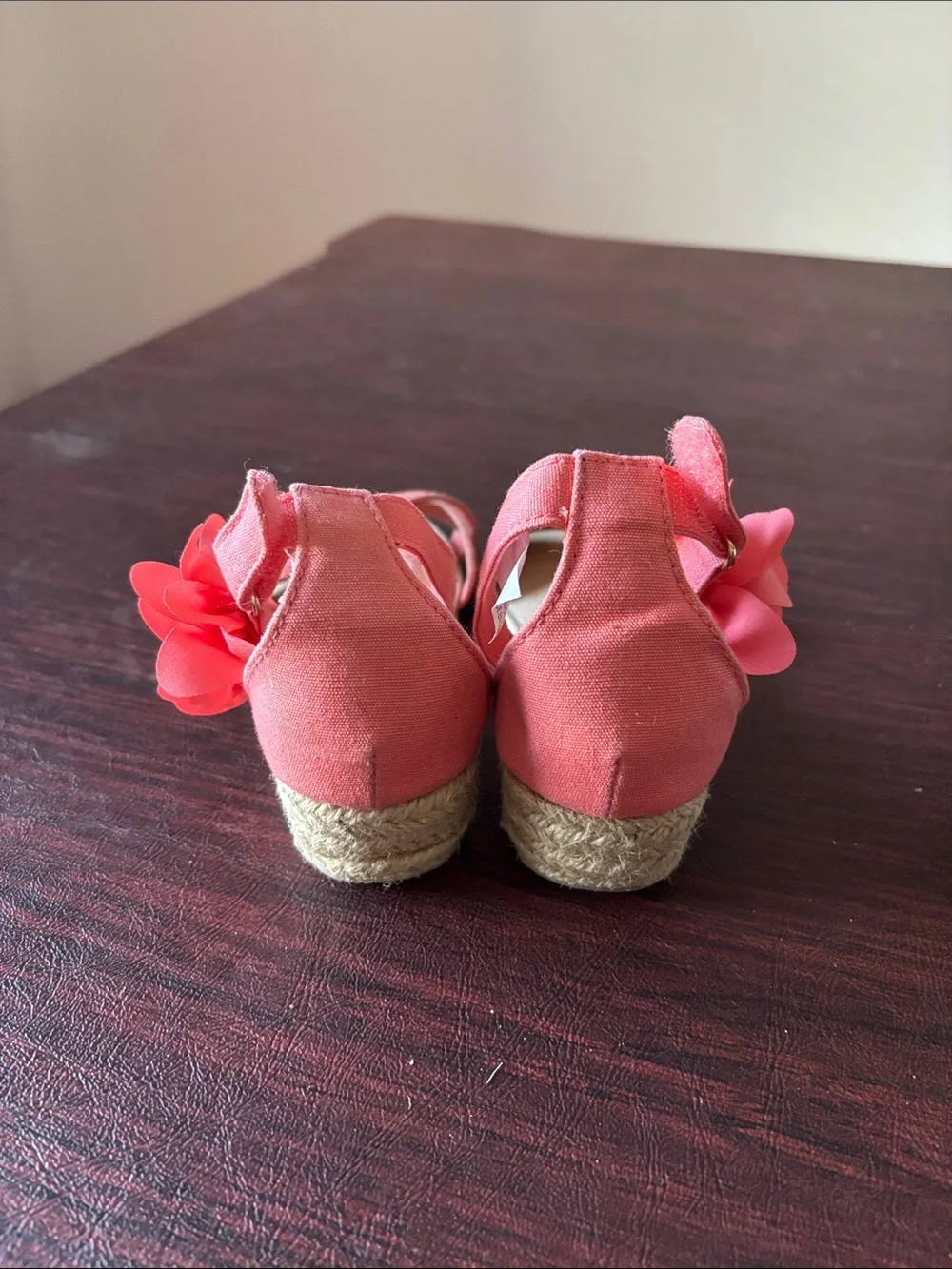 Gymboree Coral Pink Flower Ankle-Strap Sandals